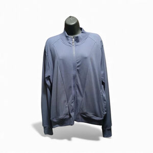 Champion Women's XL Elite Full Zip Track Jacket Nylon Spandex Blue (JC179)